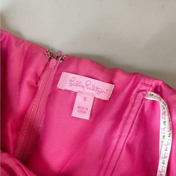 Lilly Pulitzer Bibi Printed Multi Give Me Wings Boucle Strapless Dress Size 6 - Picture 3 of 7